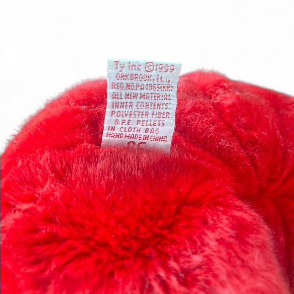 Ty OSITO 1999 BEANIE BUDDIES COLLECTION Red Plush Bear with Ribbon - Picture 5 of 8
